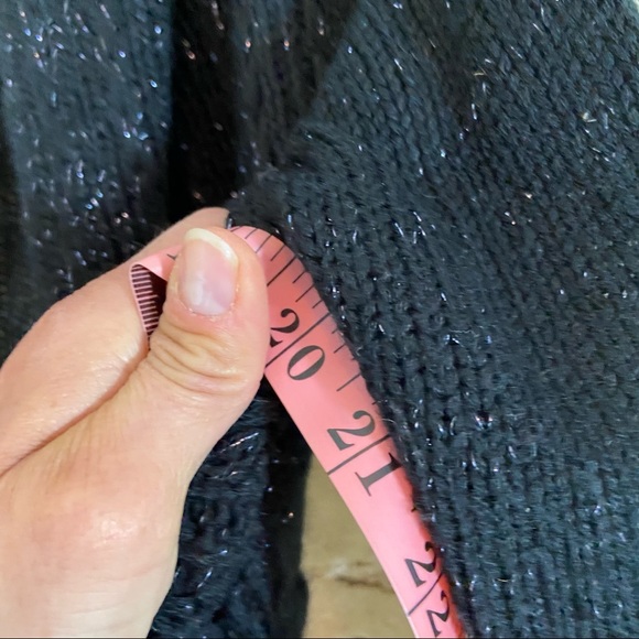 It’s our time black open knit cozy sweater size L - Picture 4 of 7